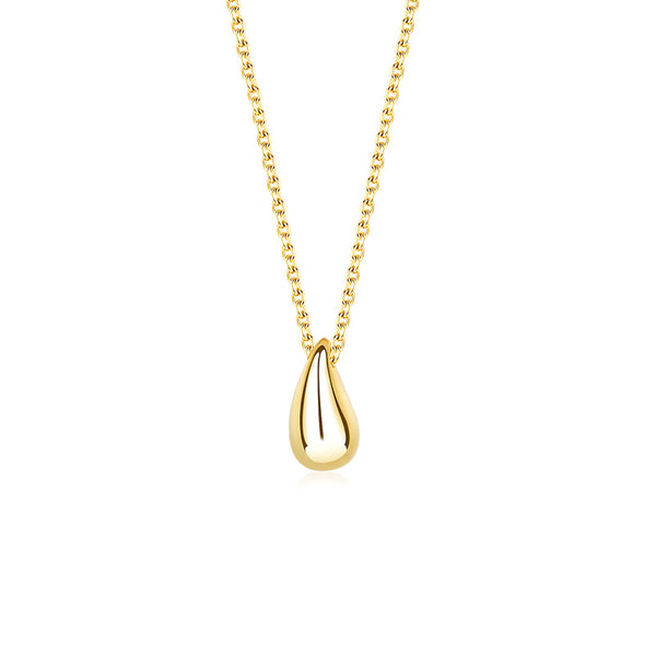 FX0967 925 Sterling Silver Gold Waterdrop Teardrop Pendant Necklaces