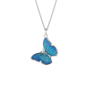 FX1169 Enamel Butterfly Pendant Necklace
