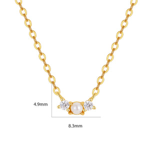 VFX0542 Pearl & CZ Pendant Necklace