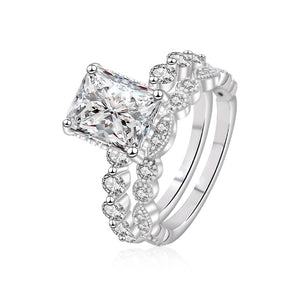 FJ1113 925 Sterling Silver Four Prong Zirconia Ring