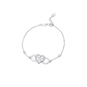 FS0318 925 Sterling Silver Mobius Heart Bracelet