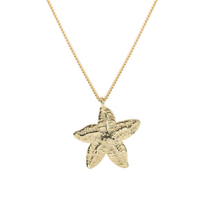 FX1052 925 Sterling Silver Texture Starfish Pendant Necklaces