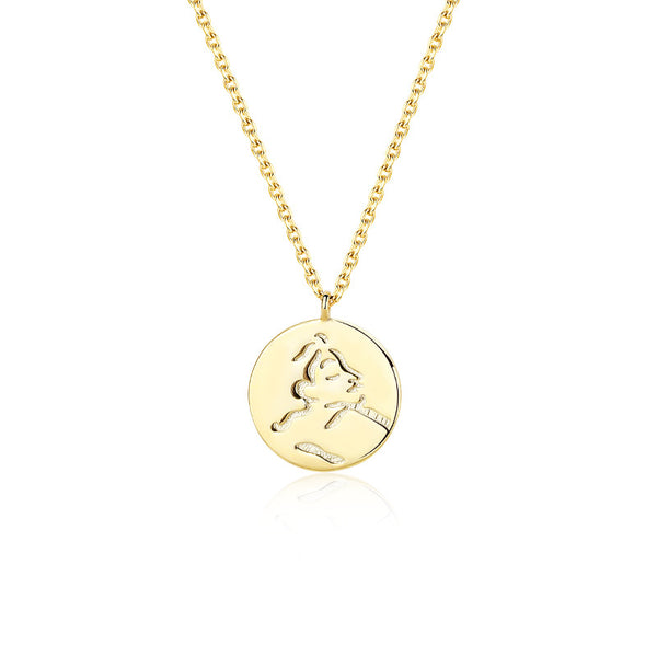 FX1111 925 Sterling Silver Coin Pendant Necklace