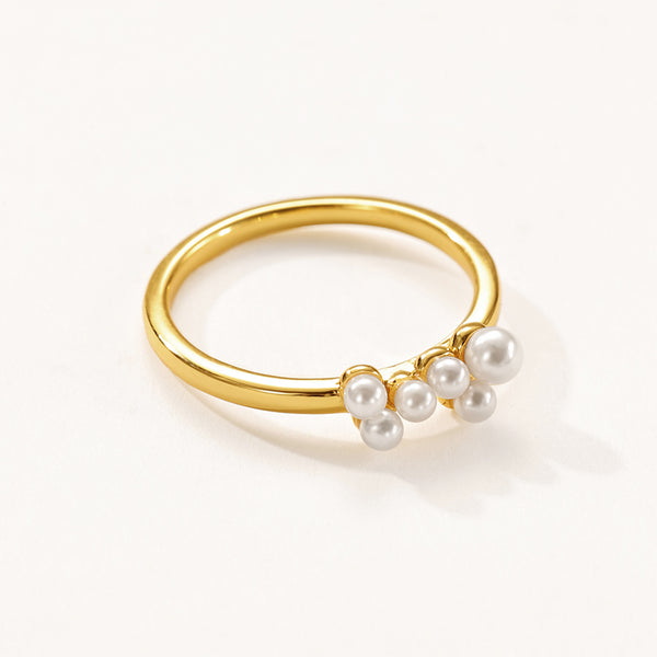 VFJ0133 Stacked Shell Pearl Rings