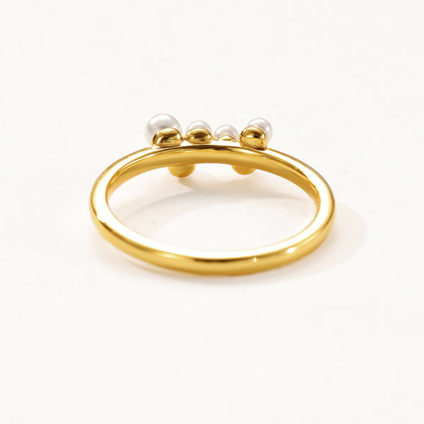 VFJ0133 Stacked Shell Pearl Rings