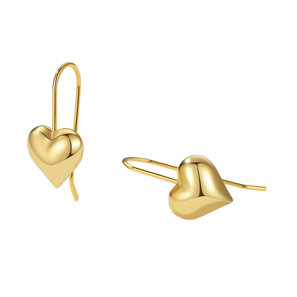 FE2383 925 Sterling Silver Plump Heart Earrings