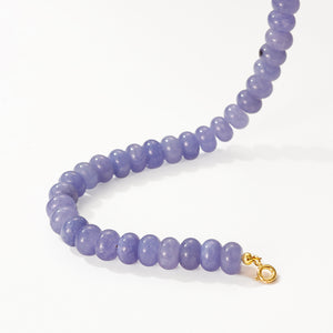 PB0141 925 Sterling Silver Purple Jade Charm Beaded Bracelet