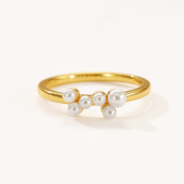 VFJ0133 Stacked Shell Pearl Rings