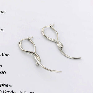FE2522 925 Sterling Silver Dainty Stripe Hoop Earring