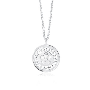 FX0974 925 Sterling Silver Cute Cartoon Smiling Face Sunflower Necklace