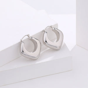 FE2545 925 Sterling Silver Dainty Glaze Metallic Hoop Earring