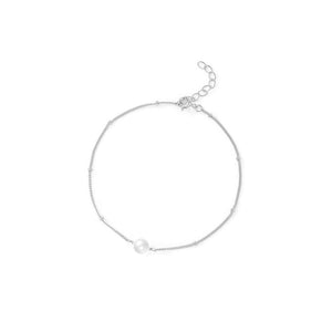 FS0330 925 Sterling Silver Simple Pearl Bracelet
