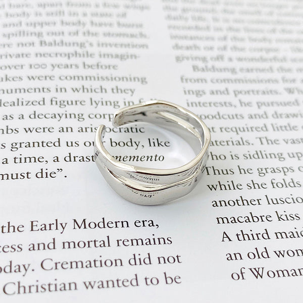 FJ0986 925 Sterling Silver Trendy Geometric Split Ring