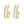 FE3008 925 Sterling Silver CZ Band Hoop Earring