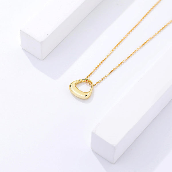 FX0972 925 Sterling Silver Geometric Triangle NecklaceS