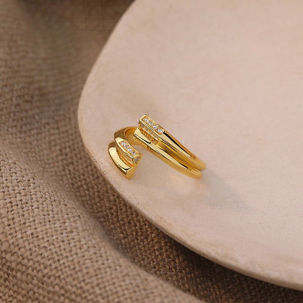 FJ1082 925 Sterling Silver Women Modern Open Ring