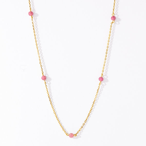 VFX0288 Birthstone Beaded Chain Necklace