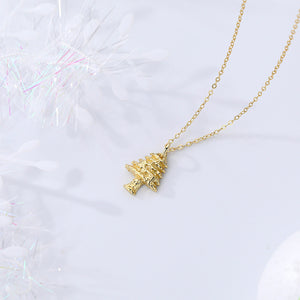 FX0990 925 Sterling Silver Christmas Tree Women Pendant Necklaces