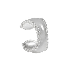 RHE1329 925 Sterling Silver Beaded C-shaped Ear Cuff