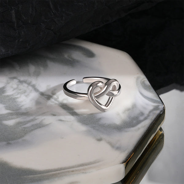 FJ0871 925 Sterling Silver Enlaced Heart Ring