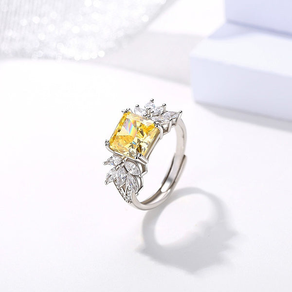 FJ1031 925 Sterling Silver Shinning Princess Zirconia Ring