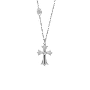 FX1061 925 Sterling Silver Cross Pendant Necklace