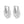 RHE1334 925 Sterling Silver Irregular Cut Bead Engraved U-Shaped Hoop Earrings