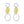 RHE1344 925 Sterling Silver Two-Tone Oval Cutout Zirconia Dangle Stud Earrings