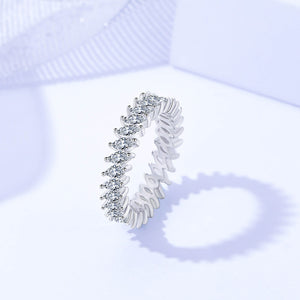 FJ1136 925 Sterling Silver Askew Diamond Ring