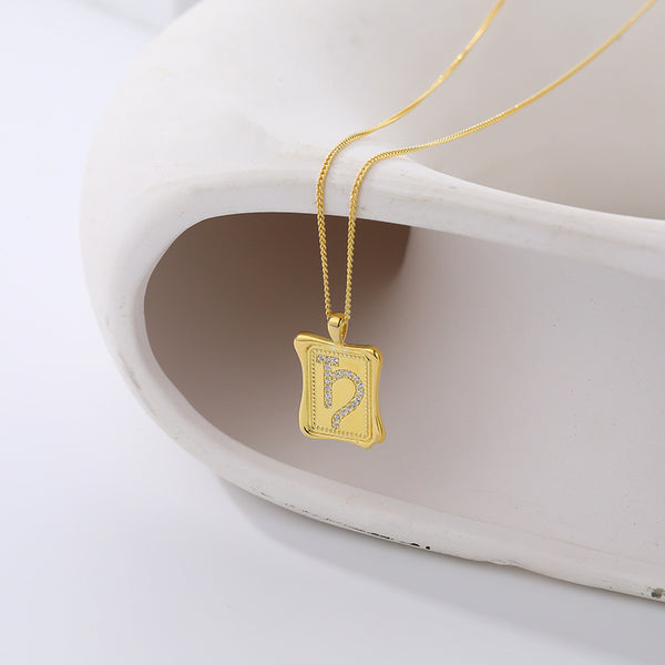 FX1114 925 Sterling Silver Zodiac Capricorn Pendant Necklace