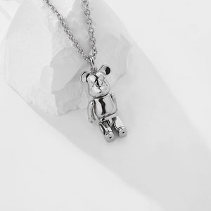 FX1142 925 Sterling Silver Bear Pendant Necklace