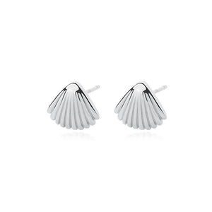 FE2681 925 Sterling Silver Simple Shell Stud Earrings
