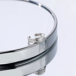 FJ0931 925 Sterling Silver Lava Texture Ring