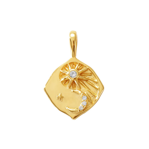 VFD0253 Geometric Starburst Crescen Necklace Charm Pendant