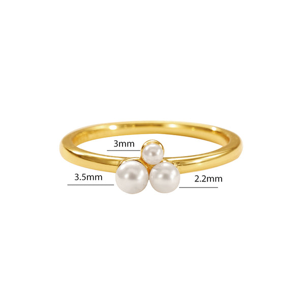 VFJ0136 Trio Shell Pearl Women Ring