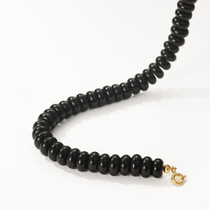 PB0138  Black Agate  Charm Beaded Bracelets