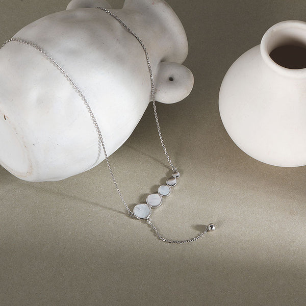 FX1172 925 Sterling Silver Round Bead Pendant Chain Necklace