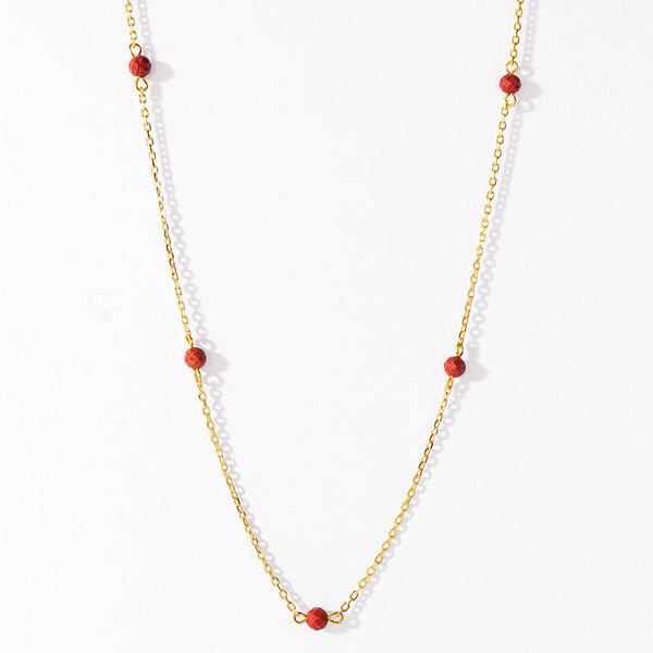VFX0288 Birthstone Beaded Chain Necklace