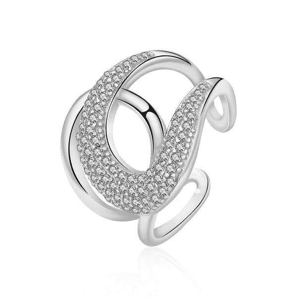 FJ1117 925 Sterling Silver Double Band Cross Ring