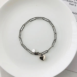 FS0352 925 Sterling Silver Love Chain Bracelet