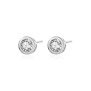 FE3056 925 Sterling Silver Bezel Stud Earring