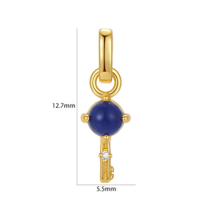 VFD0492 Lapis Lazuli Key Diy Charm Pendant