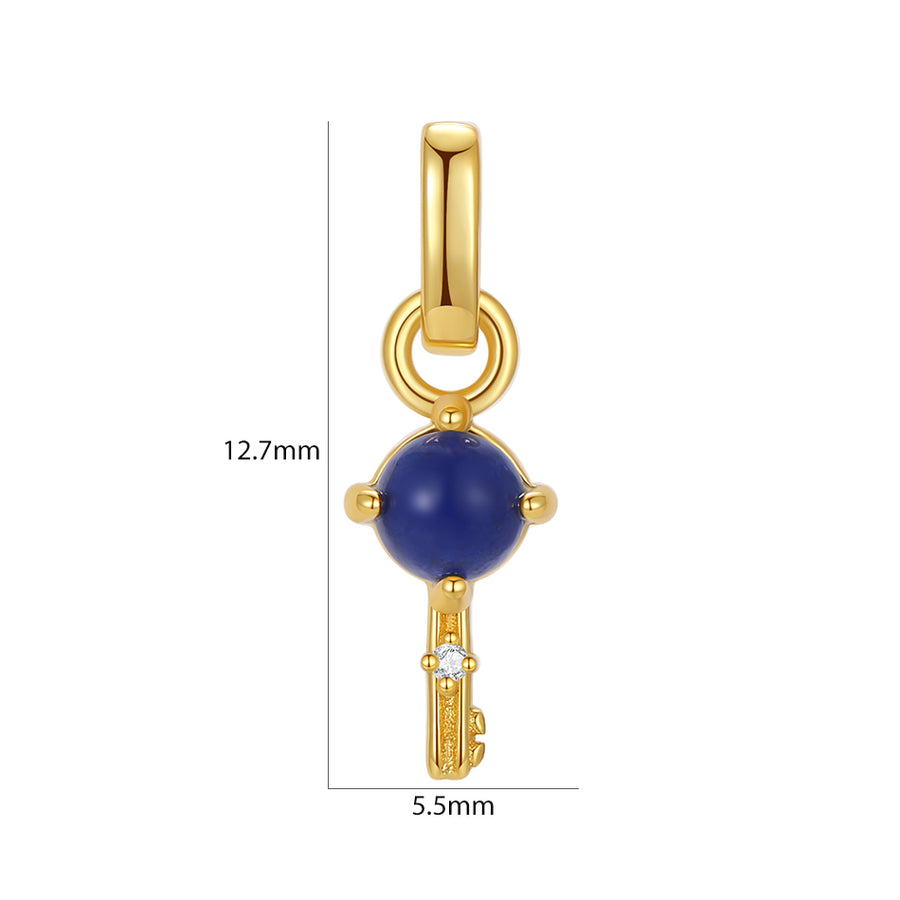 VFD0492 Lapis Lazuli Key Diy Charm Pendant