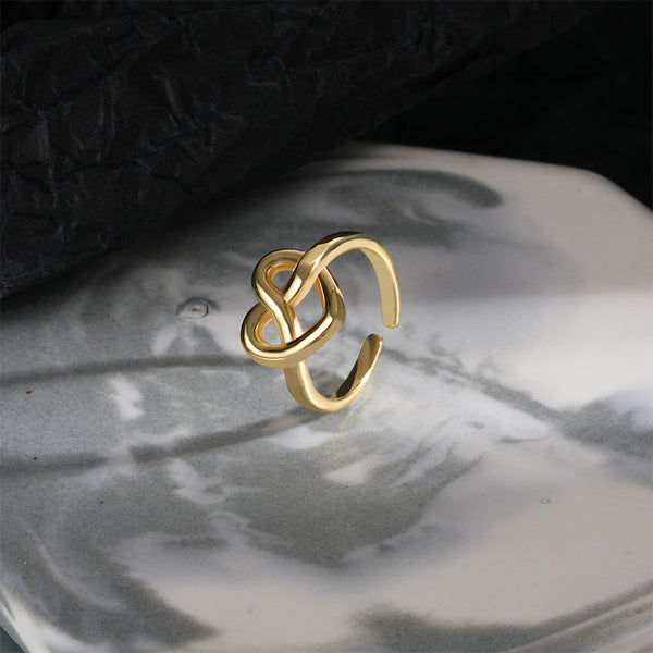 FJ0871 925 Sterling Silver Enlaced Heart Ring