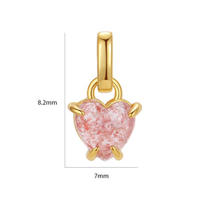 VFD0488 Pink Crystal Cute Heart Necklace Charms Pendant