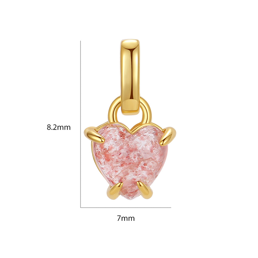 VFD0488 Pink Crystal Cute Heart Necklace Charms Pendant