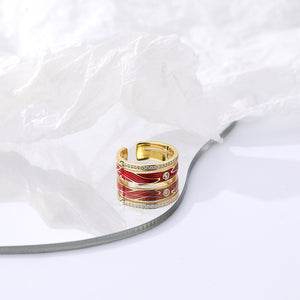 FJ0946 925 Sterling Silver Zircon Couple Ring