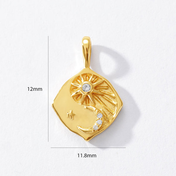 VFD0253 Geometric Starburst Crescen Necklace Charm Pendant