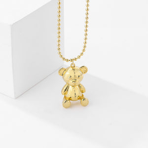 FX1037 925 Sterling Silver Cute Bear Pendant Necklaces