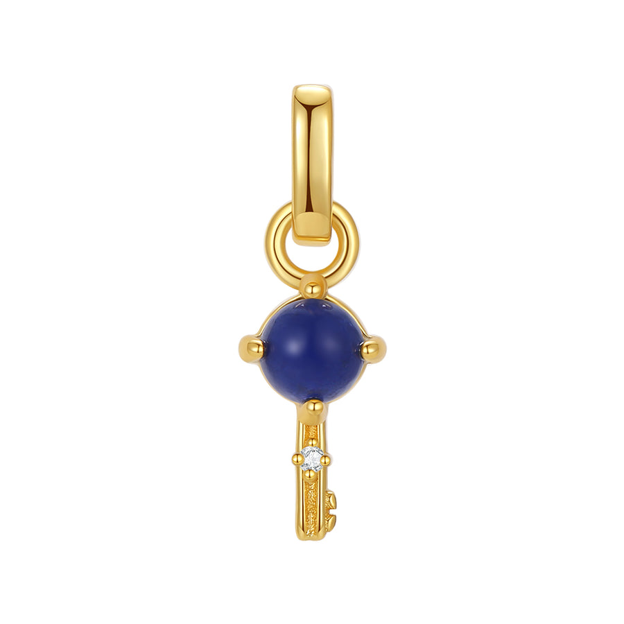 VFD0492 Lapis Lazuli Key Diy Charm Pendant